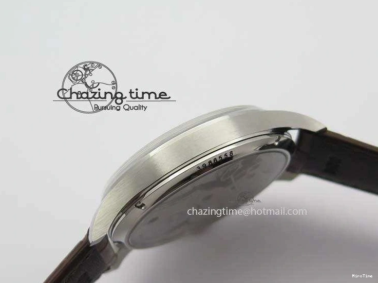 MIROTIME 0511 Sustainable Portuguese IW5444 SS White Dial RG Numbers On Brown Leather Strap A 7256